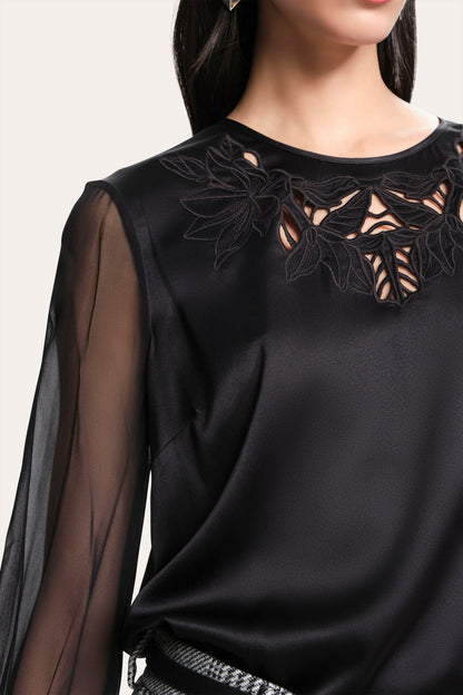 Women Olivia Silk Blouse Black | Elie Tahari