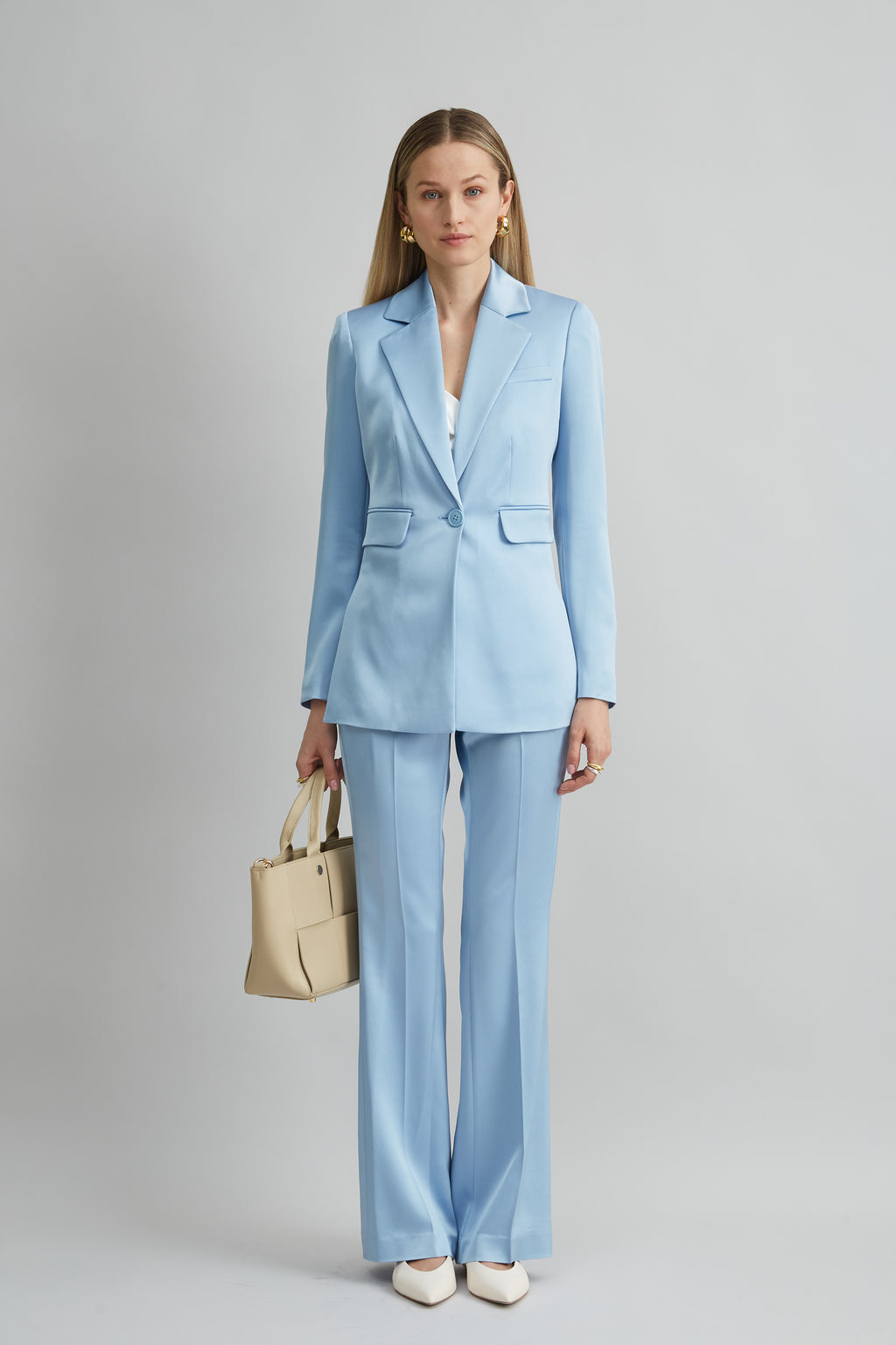 Women Satin Side Slit Blazer  | Elie Tahari