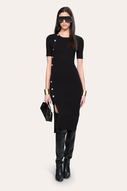 Women Bella Ribbed Dress Black | Elie Tahari