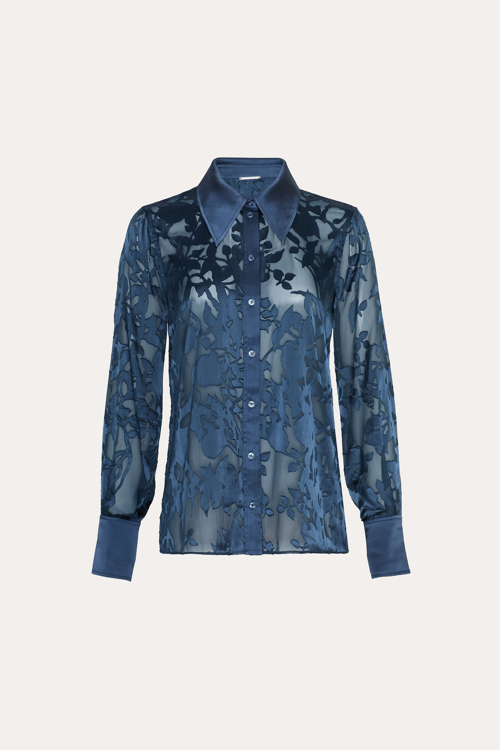 Women Satin Burnout Shirt Blue | Elie Tahari
