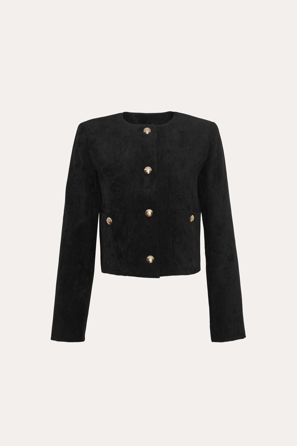 Women Cropped Corduroy Jacket Black | Elie Tahari