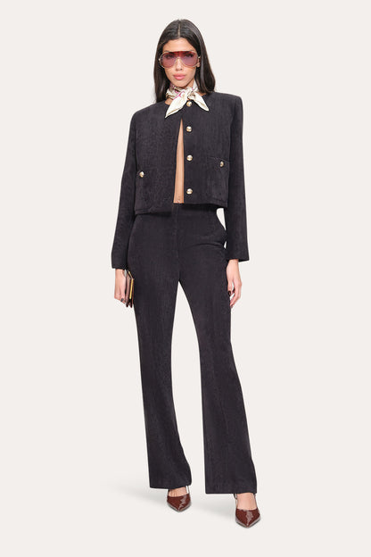 Women Cropped Corduroy Jacket Black | Elie Tahari