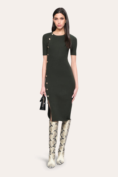 Women Bella Ribbed Dress Dark Willow | Elie Tahari