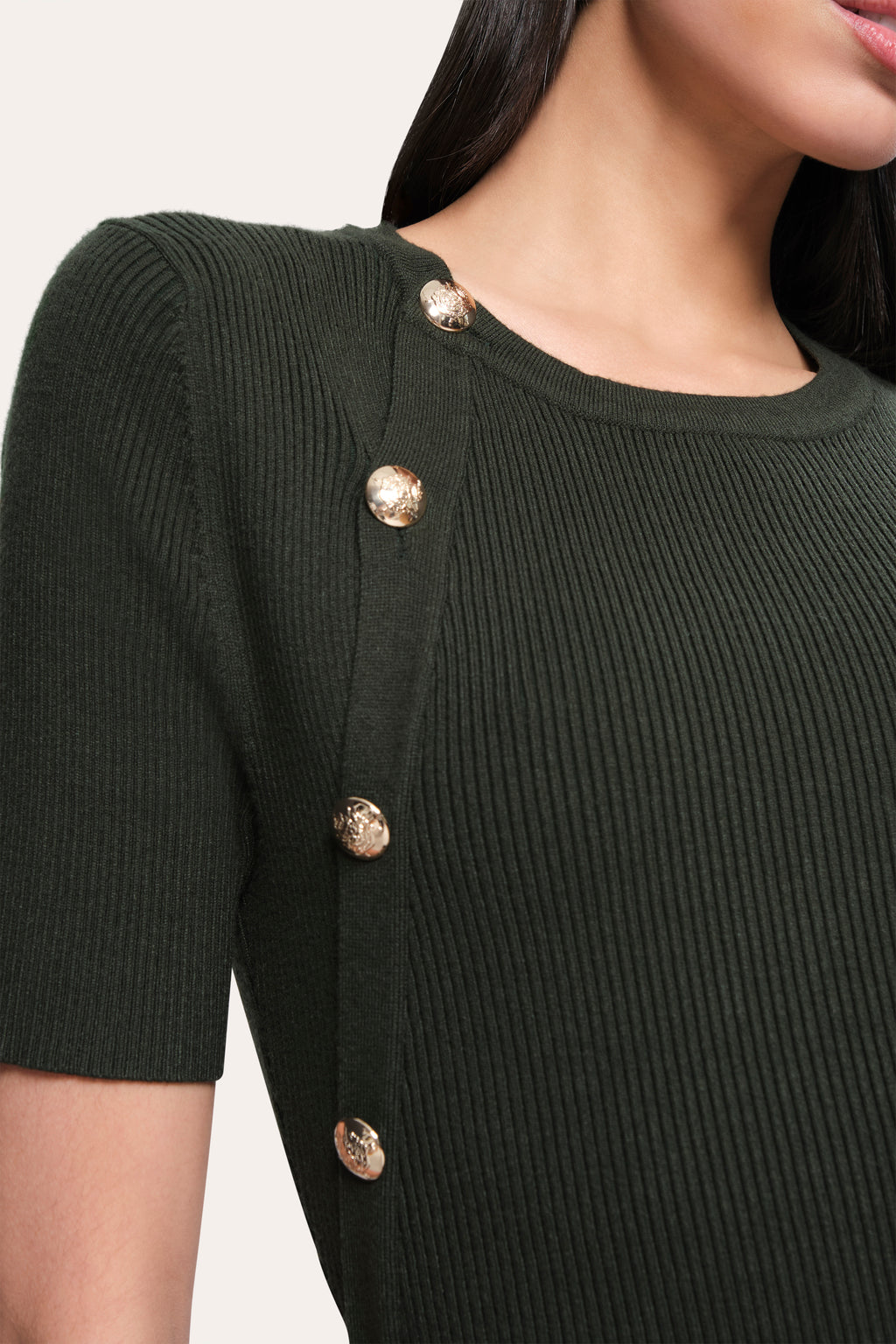 Women Bella Ribbed Dress Dark Willow | Elie Tahari