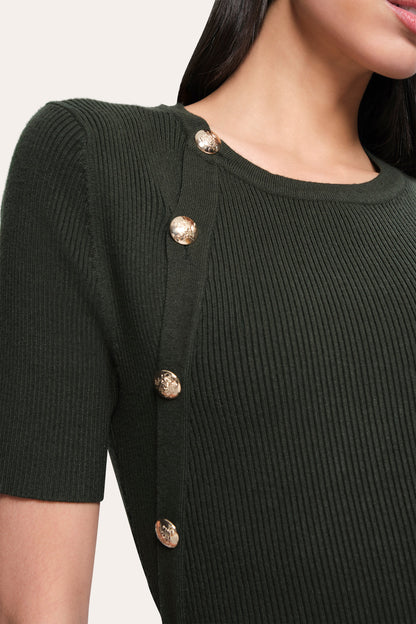 Women Bella Ribbed Dress Dark Willow | Elie Tahari