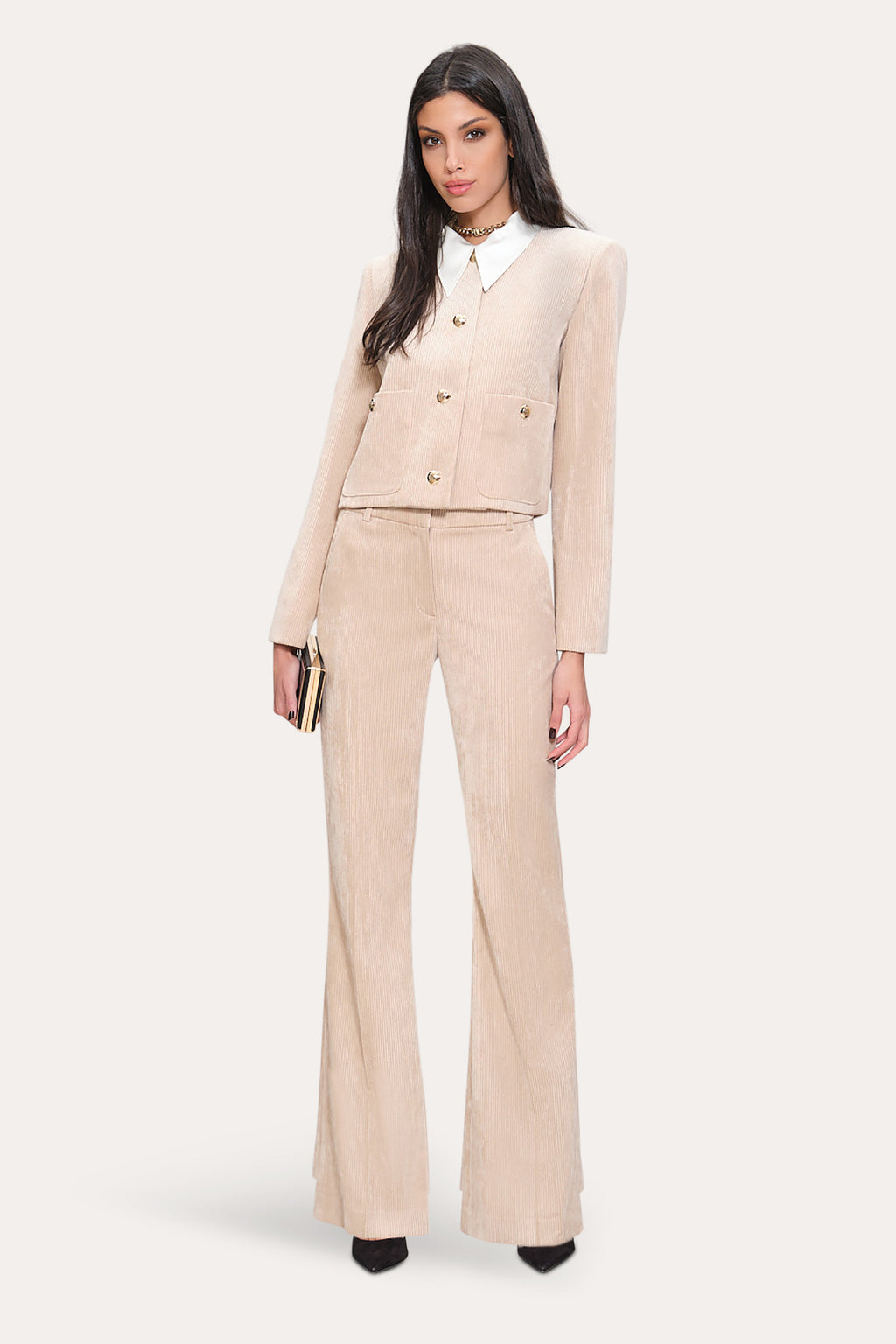Women Cropped Corduroy Jacket  | Elie Tahari