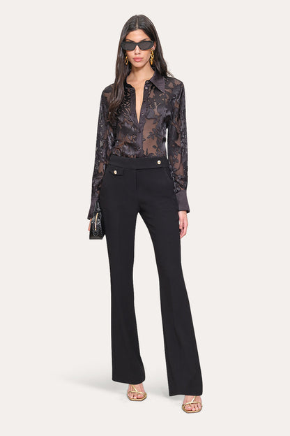 Women Crepe Flare Pant Black | Elie Tahari