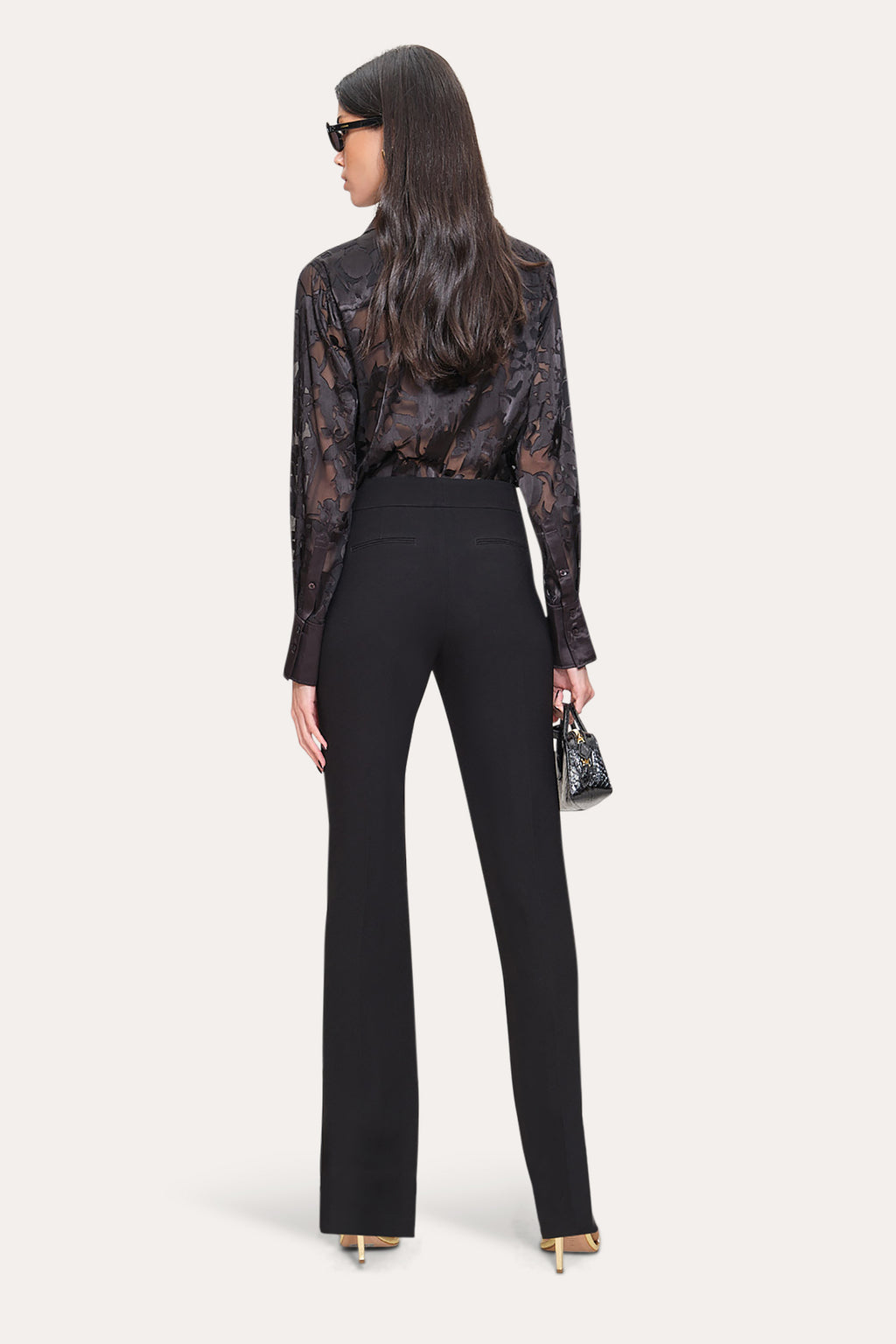 Women Satin Burnout Shirt Black | Elie Tahari