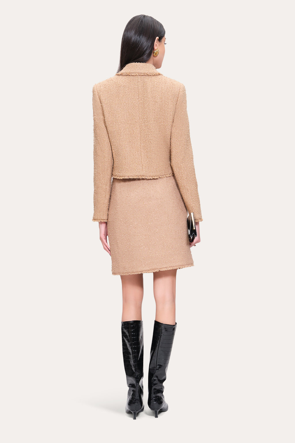 Women Boucle Tweed Jacket Camel Multi | Elie Tahari
