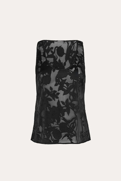 Women Shadow Scoop Tank Black | Elie Tahari