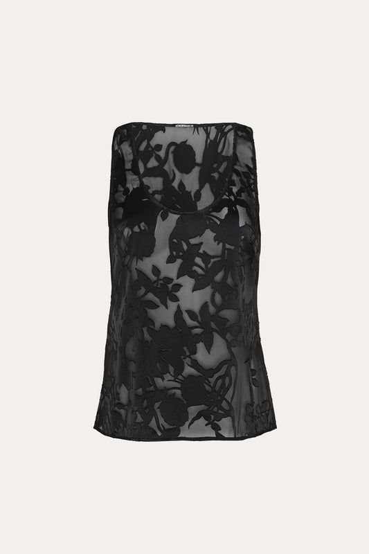 Women Shadow Scoop Tank Black | Elie Tahari