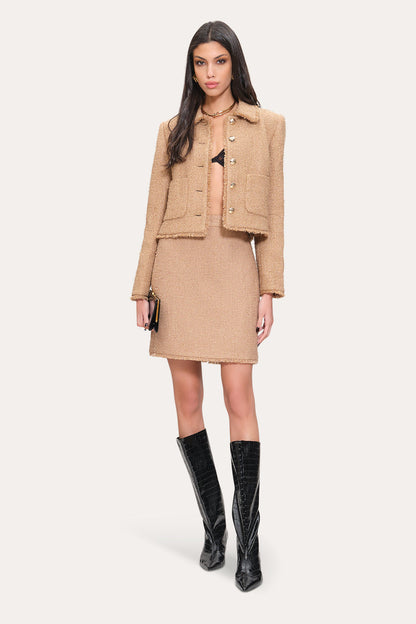 Women Boucle Tweed Skirt Camel Multi | Elie Tahari