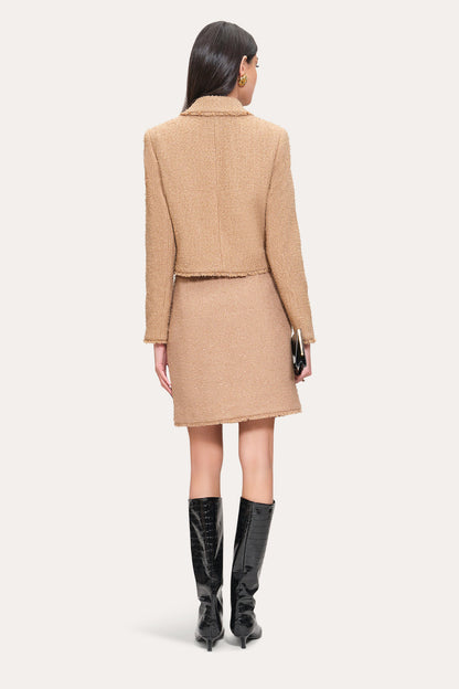 Women Boucle Tweed Skirt Camel Multi | Elie Tahari